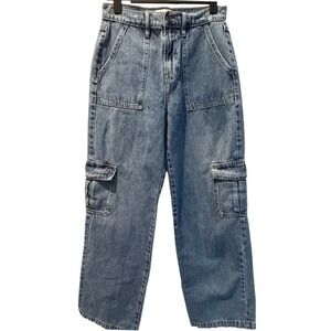 HIDDEN JEANS Peyton High Rise 100% Cotton Wide Leg Jeans Cut HD-1469 Size 25